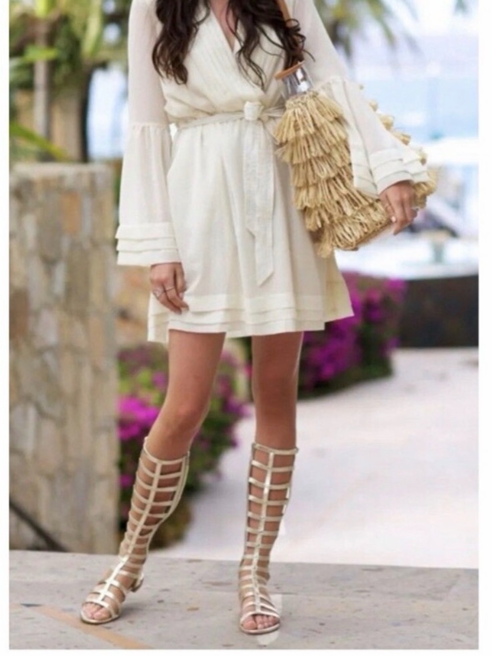 Stuart Weitzman GoldGladiator Knee-High Sandals